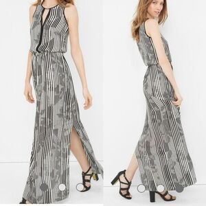 White House Black Market Women’s Sleeveless Striped Split Flowy Maxi Dress Sz 2